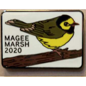 2020 Magee Marsh pin featuring a Hooded Warbler