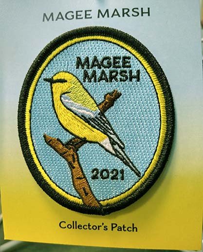 2021 Magee Marsh patch featuring Blue-winged Warbler