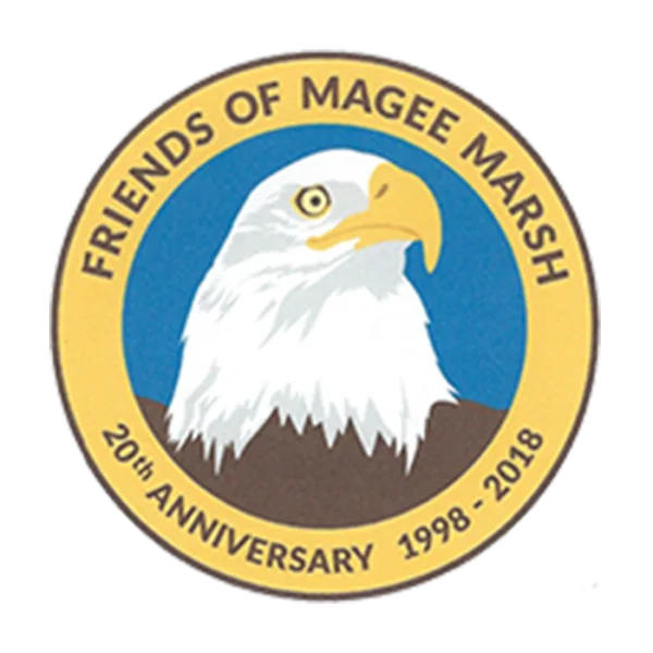 20th Anniversary Magee Marsh patch featuring a bald eagle portrait